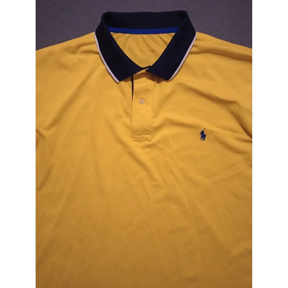 Vintage Polo Ralph Lauren Polo Shirt Men's 3XB Colorblock Yellow Blue